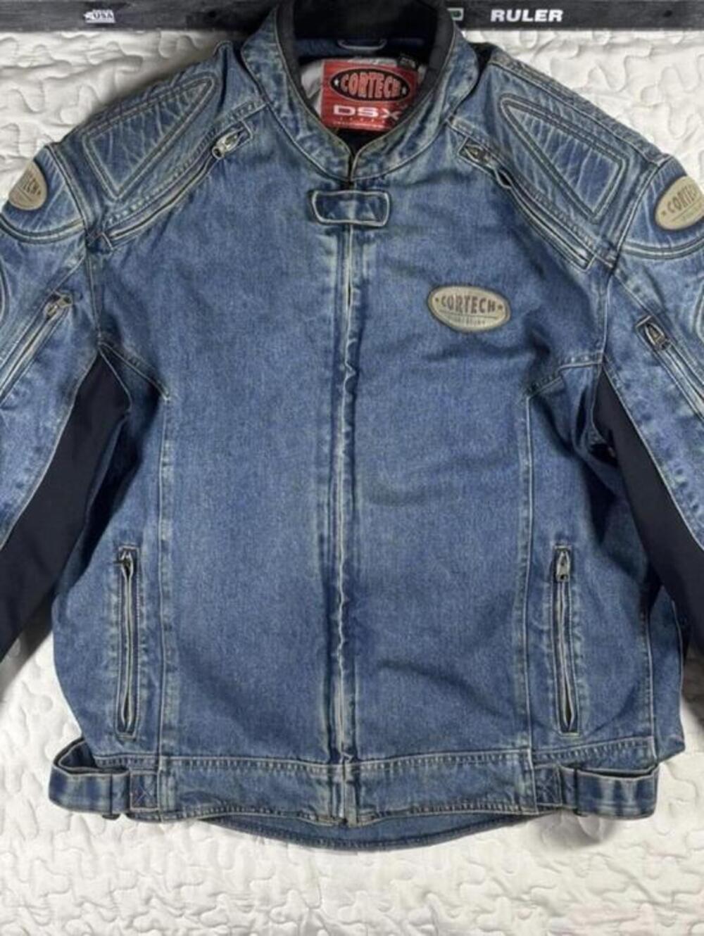 DSX Cortech denim motorcycle jacket armored XXL / 48 blue rider lined pads